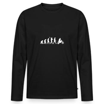 Evolution Moto Cadeau Vélo - T-shirt manches longues Premium bio Homme - noir - Devant - Nico (187cm)