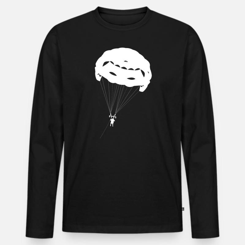 Parasailing Paragliding - Männer Premium Bio Langarmshirt - Schwarz