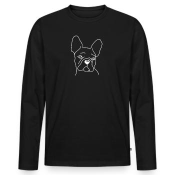 Franzoesische Bulldogge Frenchie Dogshirt Love - Männer Premium Bio Langarmshirt - Schwarz - Vorne - Nico (187cm)