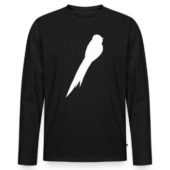 Bird Falcon Blackbird Thrush Sparrow Buzzard Raven - Men's Premium Organic Long Sleeve Shirt - black - Front - Nico (187cm)