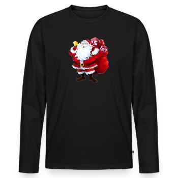 Weihnachtsgeschenk - Männer Premium Bio Langarmshirt - Schwarz - Vorne - Nico (187cm)