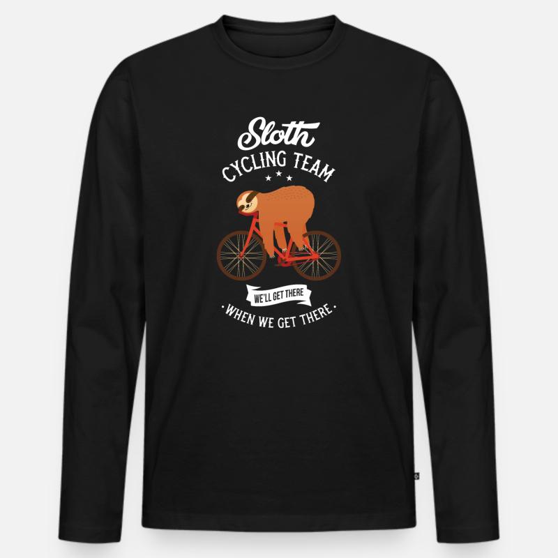 Sloth Cycling Team - Männer Premium Bio Langarmshirt - Schwarz