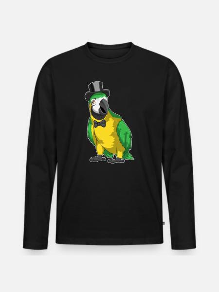 Parrot Groom Cylindre Mariage - T-shirt manches longues Premium bio Homme - noir