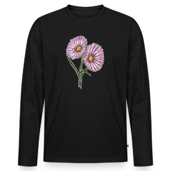 Daisy - Men's Premium Organic Long Sleeve Shirt - black - Front - Nico (187cm)
