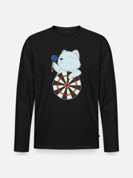 Cible de fléchettes pour chat - T-shirt manches longues Premium bio Homme - noir