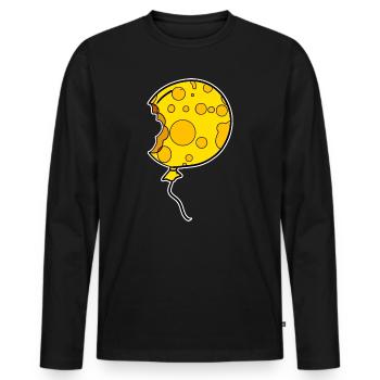 Cheese Balloon Balloon Motif - Men's Premium Organic Long Sleeve Shirt - black - Front - Nico (187cm)