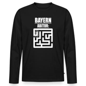 Abitur Abschluss Prüfung Sprüche lustig Abi Bayern - Männer Premium Bio Langarmshirt - Schwarz - Vorne - Nico (187cm)