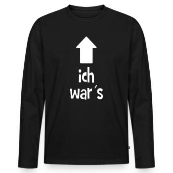 C’était moi - je suis à blâmer - coupable - T-shirt manches longues Premium bio Homme - noir - Devant - Nico (187cm)