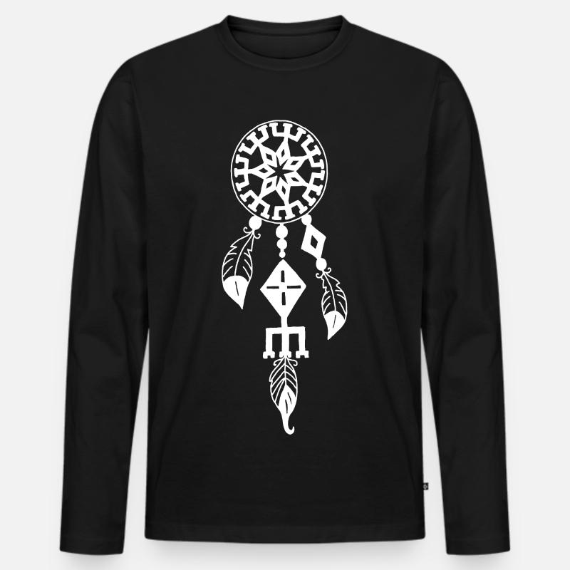 Weißer Traumfänger - Männer Premium Bio Langarmshirt - Schwarz