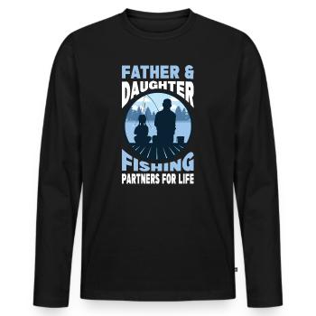 Father & Daughter Fishing - Partner For Life Outfit - Men's Premium Organic Long Sleeve Shirt - black - Front - Nico (187cm)