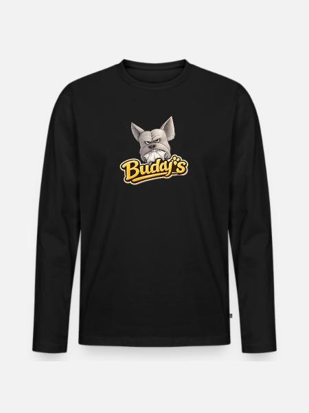 Buddy's Bulldog Logo - Men's Premium Organic Long Sleeve Shirt - black