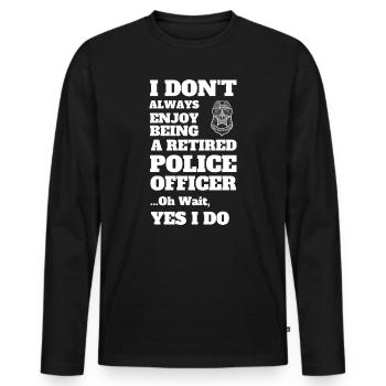 Retired Police Law Enforcement - Men's Premium Organic Long Sleeve Shirt - black - Front - Nico (187cm)