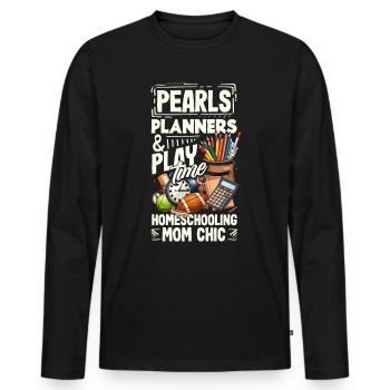 Sip Back Relax and Spice It Up Margarita Mode On - Männer Premium Bio Langarmshirt - Schwarz - Vorne - Nico (187cm)