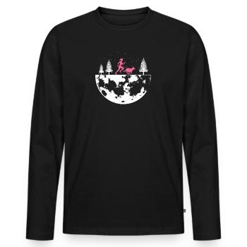 Course de canicross de cross-country avec chien Coureur de Canicross - T-shirt manches longues Premium bio Homme - noir - Devant - Nico (187cm)