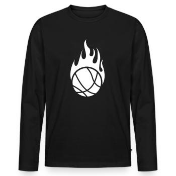 Basketball Flame Ball Ballsport Sports Fire Hot - Men's Premium Organic Long Sleeve Shirt - black - Front - Nico (187cm)