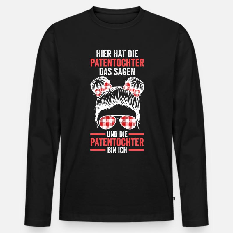 Patentochter - Männer Premium Bio Langarmshirt - Schwarz