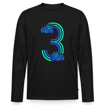 3. Geburtstag Rennauto 3 Jahre alt Rennwagen - Männer Premium Bio Langarmshirt - Schwarz - Vorne - Nico (187cm)