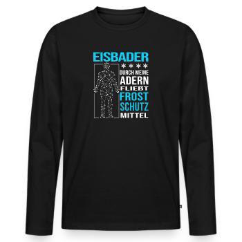 eisbader winterbader winterschwimmer kalt extrem - Männer Premium Bio Langarmshirt - Schwarz - Vorne - Nico (187cm)