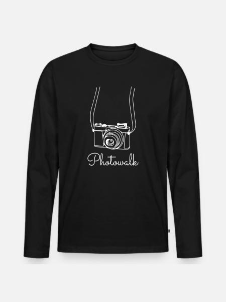 Photowalk Camera - Men's Premium Organic Long Sleeve Shirt - black