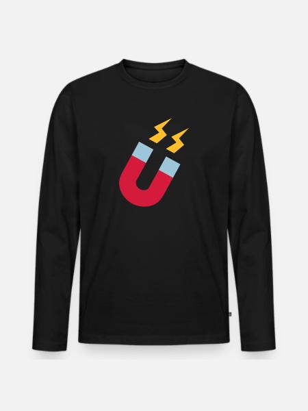 Magnet - Men's Premium Organic Long Sleeve Shirt - black