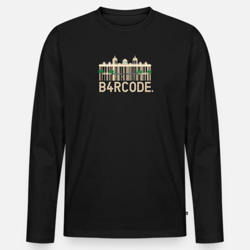 B4RCODE. Monaco - Männer Premium Bio Langarmshirt - Schwarz