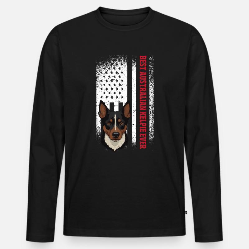 Kelpie-Hund-Geschenk - Männer Premium Bio Langarmshirt - Schwarz