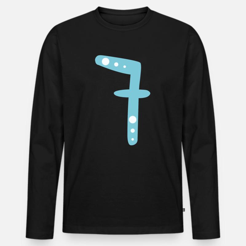 Nummer 7 - Männer Premium Bio Langarmshirt - Schwarz