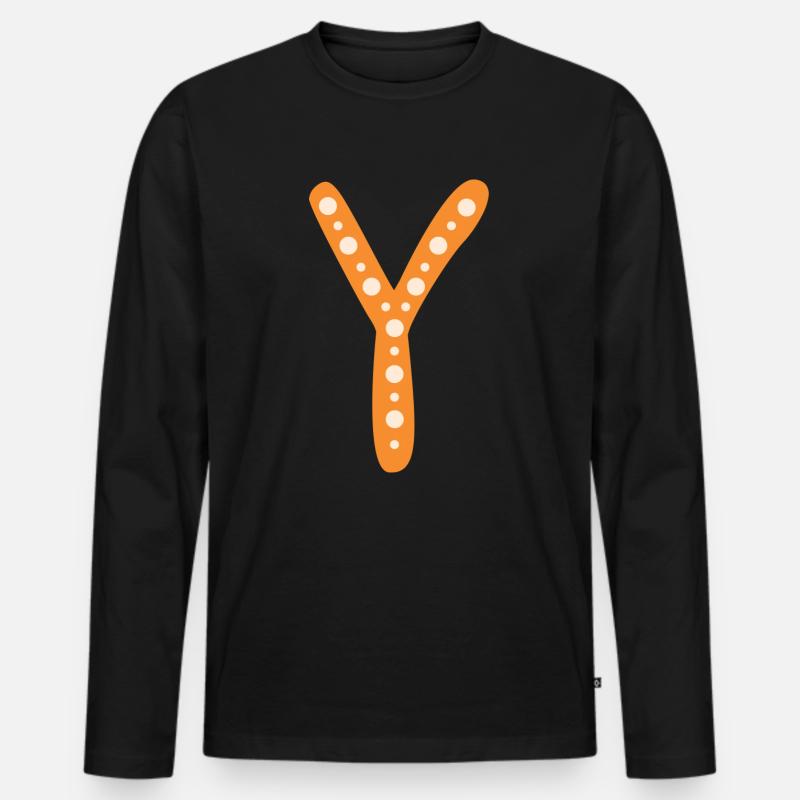 Buchstabe Y - Männer Premium Bio Langarmshirt - Schwarz