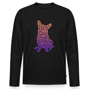 Welsh Corgi Dog Propriétaire de chien Welsh Corgi - T-shirt manches longues Premium bio Homme - noir - Devant - Nico (187cm)