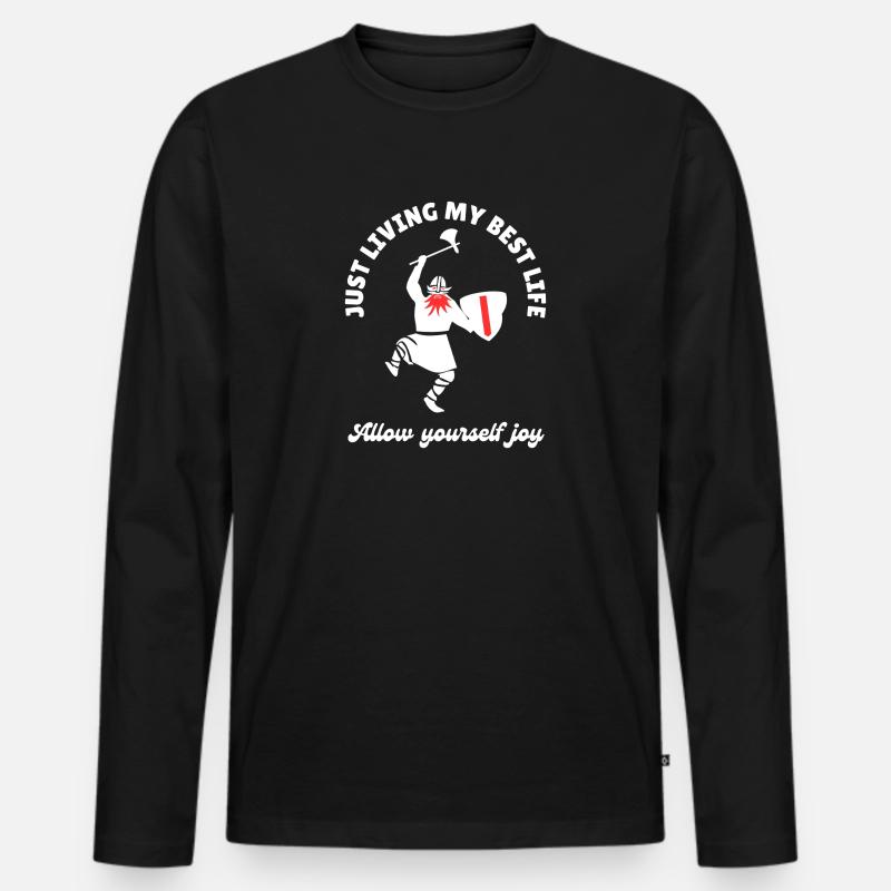 Enjoy - Männer Premium Bio Langarmshirt - Schwarz