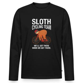 Sloth Cycling Team - T-shirt manches longues Premium bio Homme - noir - Devant - Nico (187cm)