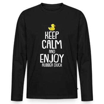 Rubber duck squeaky duck - Men's Premium Organic Long Sleeve Shirt - black - Front - Nico (187cm)