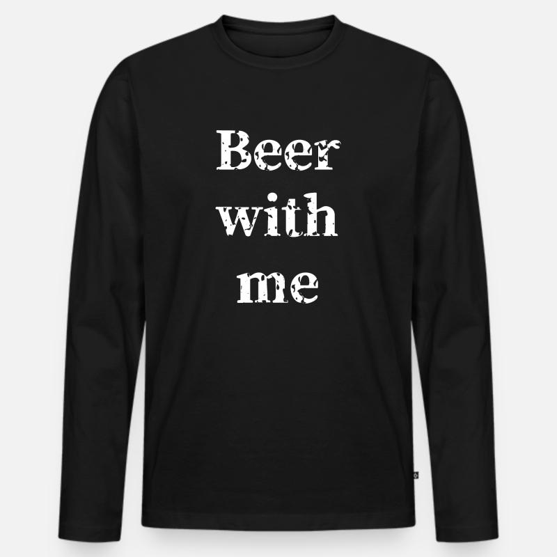 Beer with me - Männer Premium Bio Langarmshirt - Schwarz