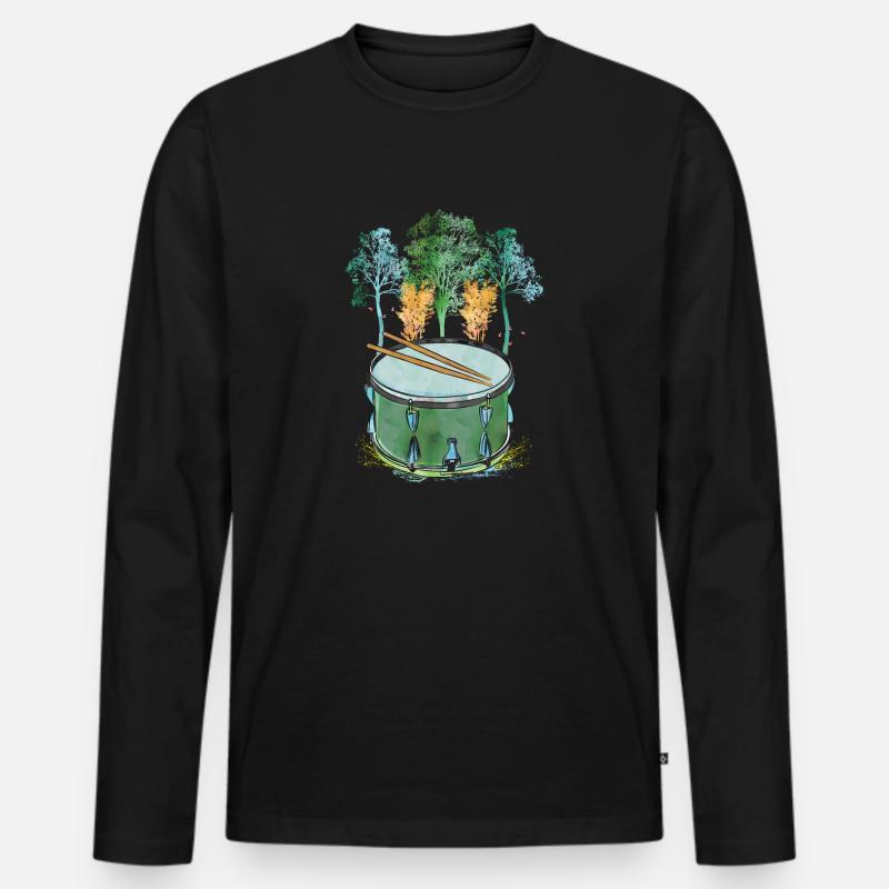 Trommel der Natur - Männer Premium Bio Langarmshirt - Schwarz
