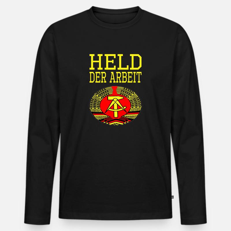 DDR Ossi lustiger Spruch - Männer Premium Bio Langarmshirt - Schwarz
