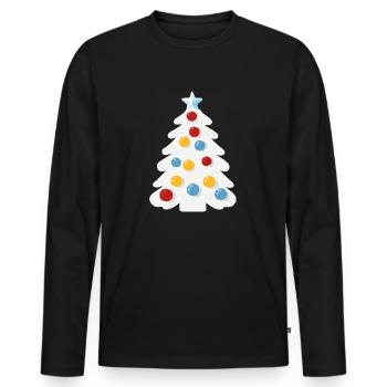 Snowy Christmas tree - Men's Premium Organic Long Sleeve Shirt - black - Front - Nico (187cm)