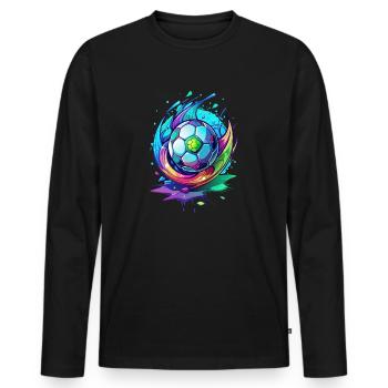 Neon Blitz Football Frenzy - Men's Premium Organic Long Sleeve Shirt - black - Front - Nico (187cm)