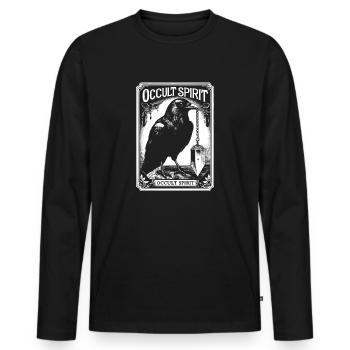 Occult Spirit Raven Pendulum - Men's Premium Organic Long Sleeve Shirt - black - Front - Nico (187cm)