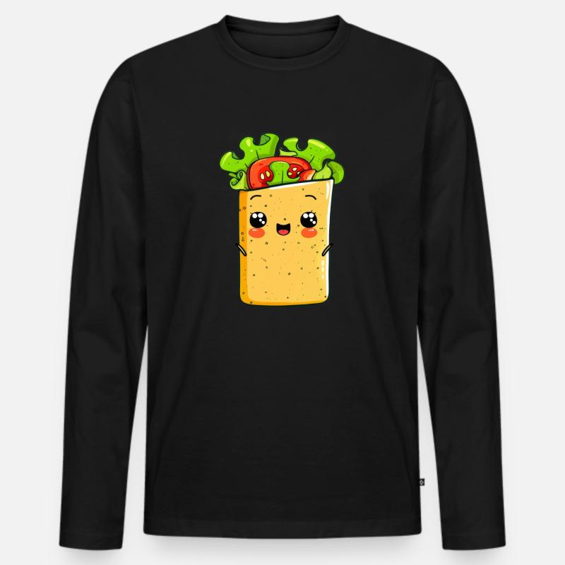 Lustiger Wrap Comic - Männer Premium Bio Langarmshirt - Schwarz