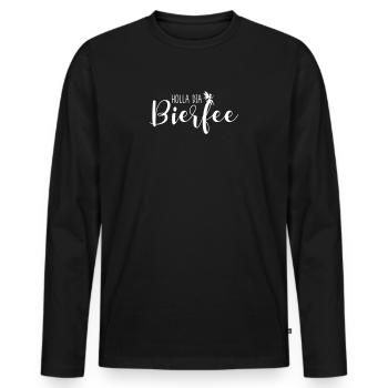 Bierfee (weiß) - Männer Premium Bio Langarmshirt - Schwarz - Vorne - Nico (187cm)