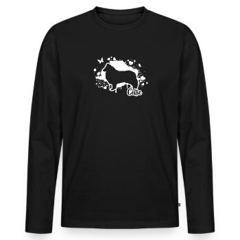 COLLIE Dogs Chien de troupeau Wilsigns - T-shirt manches longues Premium bio Homme - noir - Devant - Nico (187cm)