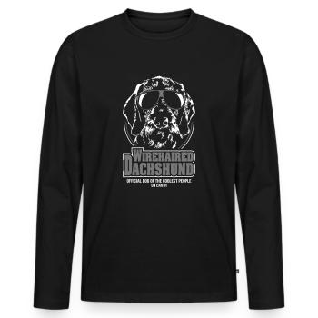 WIREHAIRED DACHSHUND Say Wilsign's gift - Men's Premium Organic Long Sleeve Shirt - black - Front - Nico (187cm)