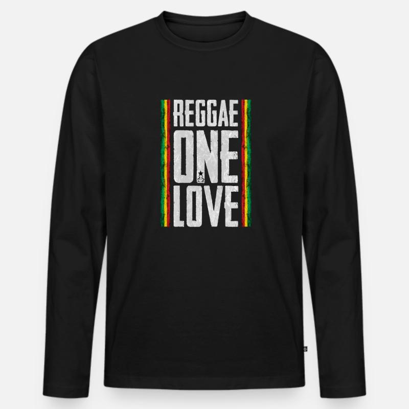 reggae one love - Männer Premium Bio Langarmshirt - Schwarz