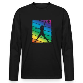 Basketteur - T-shirt manches longues Premium bio Homme - noir - Devant - Nico (187cm)