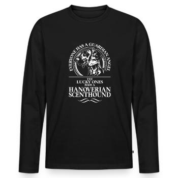 HANOVERIAN SCENTHOUND Guardian Angel Dog Dicton - T-shirt manches longues Premium bio Homme - noir - Devant - Nico (187cm)