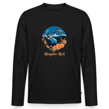 Ningaloo Reef - Men's Premium Organic Long Sleeve Shirt - black - Front - Nico (187cm)