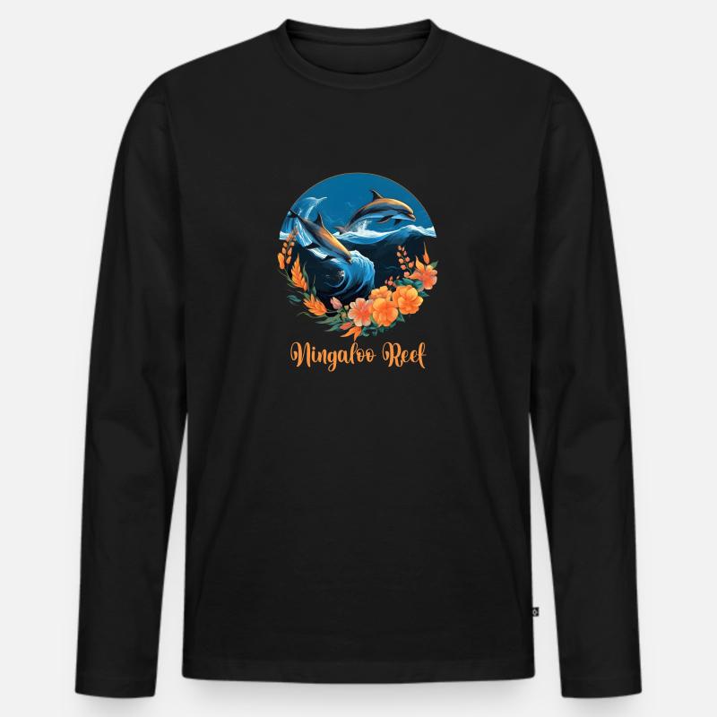 Ningaloo Reef - Männer Premium Bio Langarmshirt - Schwarz