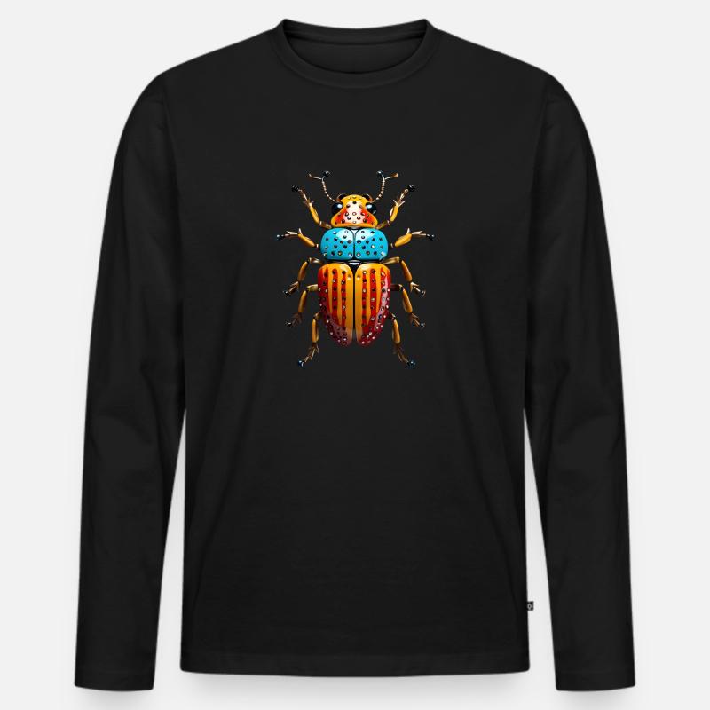 Abstraktes Käferlein - Männer Premium Bio Langarmshirt - Schwarz