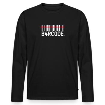 B4RCODE. Numériser - T-shirt manches longues Premium bio Homme - noir - Devant - Nico (187cm)