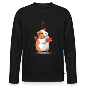 Guinea Pig Guinea Pig Pet Lover - Men's Premium Organic Long Sleeve Shirt - black - Front - Nico (187cm)